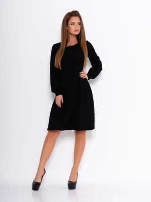 Платье черное осеннее миди классика, офисное с рукавами Obba 95208214  купить за 283 000 сум в интернет-магазине Wildberries