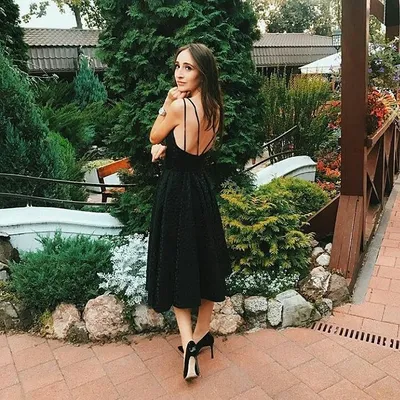 Классическое женское черное платье-миди Tirend (ID#1020893279), цена: 599  ₴, купить на Prom.ua