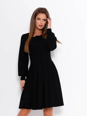 Черное классическое платье с длинными рукавами 67971 за 508 грн: купить из  коллекции Love yourself - issaplus.com