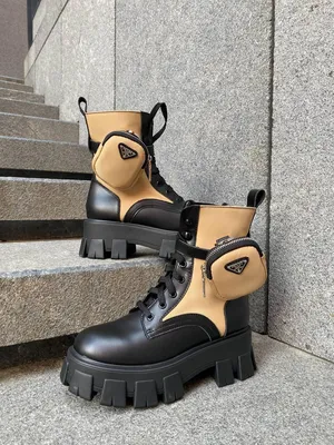 Красивые боты для девушек Прада. Классные женские ботинки Prada Boots Zip  Pocket Black/Nude. (ID#1980577769), цена: 5110 ₴, купить на Prom.ua