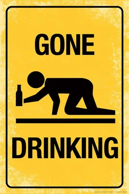 Gone Drinking Sign Humor Cool Wall Decor Art Print Poster 12x18 | eBay