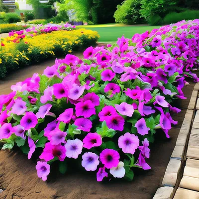 Петуния крупноцветковая смесь цветов с каймой семена от bufl.ru