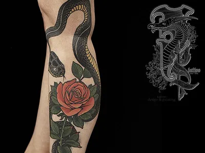 Viper snake cobra in crown tattoo art design Vector Image