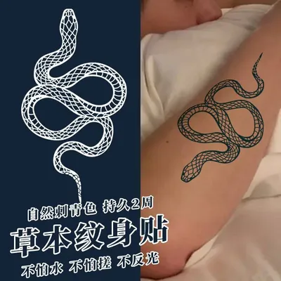 Waterproof Sweatproof Black Cobra Pattern Tattoo Sticker Men - Temu