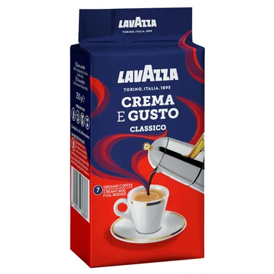 LAVAZZA Crema e Gusto (Лавацца Крем Густо) кофе молотый, 250 г. - купить в  Интернет-магазине кофе Lavazza | цена, отзывы, характеристики