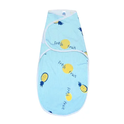 Евро пеленка кокон Звездочки Молочно-голубая на липучках 0-3 месяца для  новорожденных мальчиков