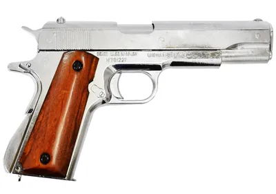 ММГ макет пистолета Colt 1911, .45 калибра, никель + дерев. накладки (США,  1911 г) DENIX DE-6316 — Купить по низкой цене — интернет-магазин Gun66.ru  Екатеринбург