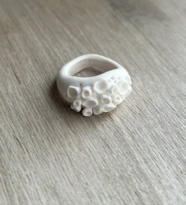 Купити Кольцо с цветами из полимерной глины | Skrynya.ua
