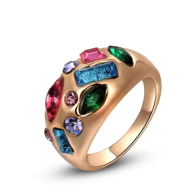 Купить Кольцо ROZI RG-66530 с разноцветными камнями за 420 руб. | Cheros