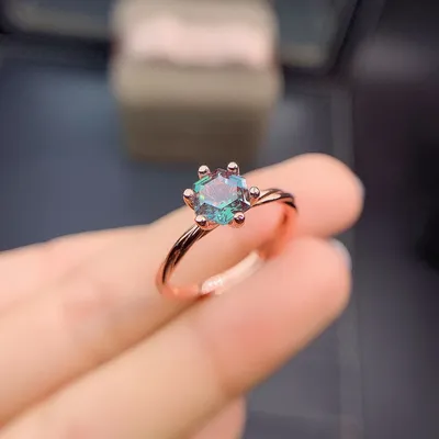 Красивое обручальное кольцо из стерлингового серебра 925 пробы с цветным  камнем 1,0 карата, обручальное кольцо для женщин | AliExpress