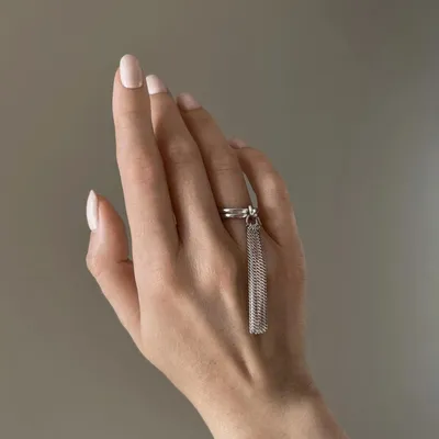 Кольца :: Кольца из серебра :: Бриллиант :: Серебряное кольцо с золотой  подвеской в форме цветка «Дива»