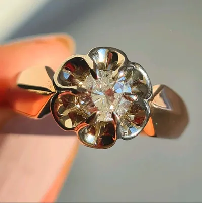 Золотое кольцо ''Тюльпаны'' Kabarovsky 11-21003-1022 с бриллиантами —  купить в AllTime.ru — фото
