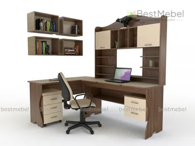 Угловой компьютерный стол Лисса с ящиками - 27840 р, бесплатная доставка,  любые размеры