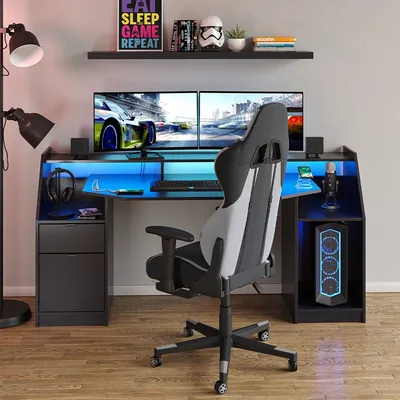 Современный настольный компьютерный стол с книжной полкой, мебель для дома  и офиса, игровой стол, креативный стол для чтения, игровой стол для ПК Z |  AliExpress