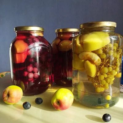 Компот из яблок и черноплодной рябины на зиму пошаговый рецепт с фото