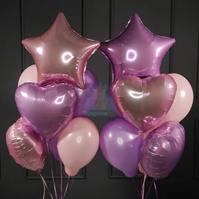 Композиция воздушных шаров с гелием \"День Рождения в розовом золоте\" -  Воздушные шары с гелием | ШарВау - Доставка и оформление воздушными шарами  в Москве и МО