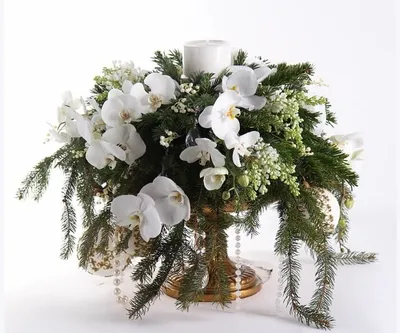 Новогодняя композиция с орхидеями \"Амалия\" купить в Москве в Букет-Элит
