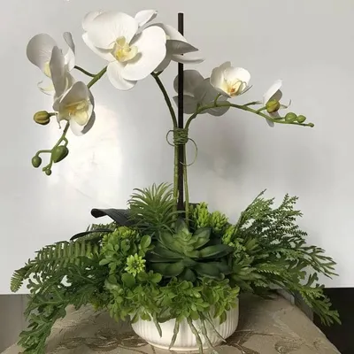 Композиция ручной работы из искусственных цветов Эко.Фаленопсис.Орхидея,  купить, заказать в Нижнем Новгороде