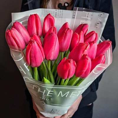 19 Малиновых королевских тюльпанов - купить с доставкой в Иркутске