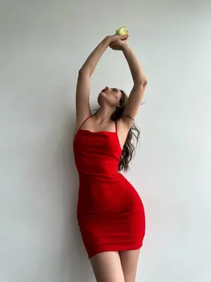 RAMONNA LIFE Короткие рукава Миди Тюль А-образный вырез Стандартный размер  Красный Выпускное Платье Rmn3088kır