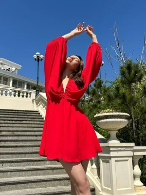 Красное платье мини с гипюром и золотым поясом купить, цены на Женская  одежда и юбки в интернет магазине женской одежды M-FASHION