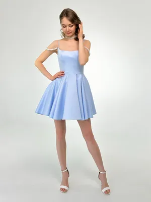 Короткое синее платье с красной вставкой 1001-0103078DB цена-5872 р. в  интернет магазине beauti-full.ru