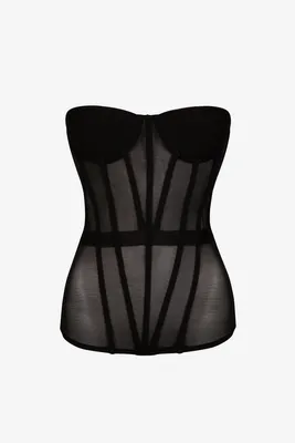 Black strapless mesh corset top - HEIRESS BEVERLY HILLS