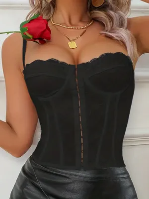 Black strapless mesh corset top - HEIRESS BEVERLY HILLS