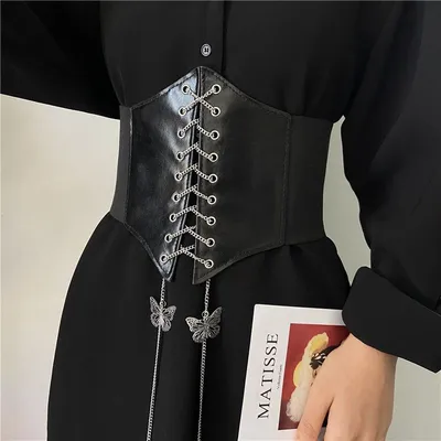 Black Lace-Up Corset Belt | Onda - Everglow - Fashion Chingu