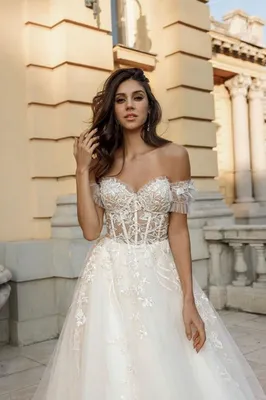 свадебное платье с корсетом артикул 202802 цвет шампань👗 напрокат 5 500 ₽  ⭐ купить 36 000 ₽ в Ростове-на-Дону