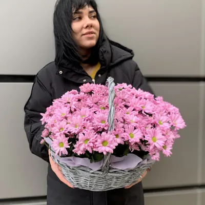 Хризантемы в корзине №186 - 🌹 Цветы Новосибирск заказ: