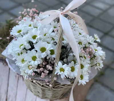 Заказать Корзина из розовой хризантемы - Доставка цветов в Пензе flow58.ru