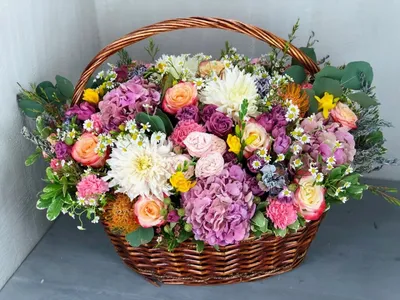Красивые корзины с цветами - 76 фото