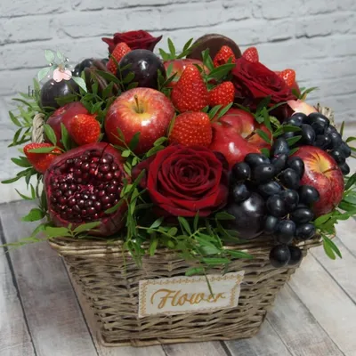 Корзина фруктов с соком | Доставка цветов в Анапе