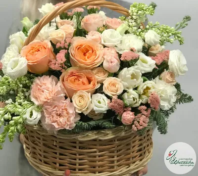 Корзина с розами от 3305руб | Самовывоз и доставка | СПб | Цветы оптом