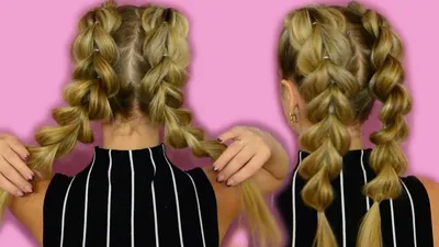 Объемные Косы на Резинках | Pull Through Braid | Trenzas Faciles - YouTube