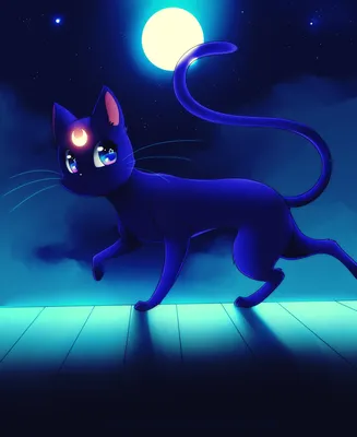 Кошка луна для скачивания в png