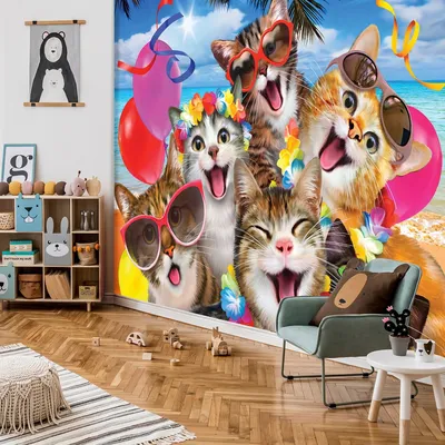 Кошка на пляже: изображение в png формате для вашего сайта