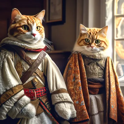 Загляни в мир кошек с оригинальными нарядами