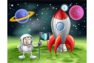 Фото обои на тему космос 368x254 см Детские для мальчиков Вселенная Посадка  ракеты на планете (14615P8)+клей купить по цене 1200,00 грн