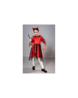 Костюм черта для девочки детский демон Мой карнавал 106764868 купить за 567  ₽ в интернет-магазине Wildberries