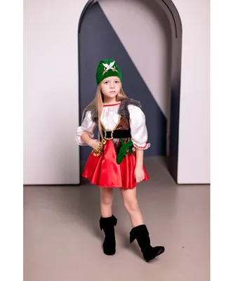Детский карнавальный костюм Разбойница: платье с  подъюбником,бандана,пояс,сапоги (Россия) купить в Челябинске