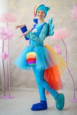 Карнавальный костюм Пони «Радуга Дэш» для девочки Купить в Москве,  Московской области, России.