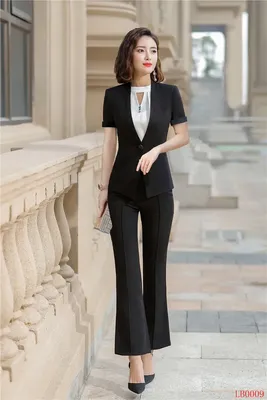 Летние женские черные блейзеры женские деловые костюмы формальные офисные  костюмы рабочие брюки и комплекты курток брючные костюмы | AliExpress