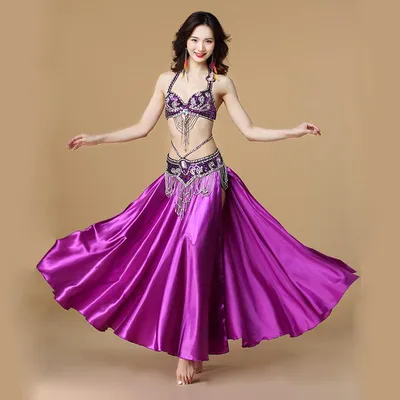 Купить Костюм для танца живота, индийский танец, 3 шт., бюстгальтер, пояс и  юбка, сексуальный комплект женской танцевальной одежды для танцев, одежда  для танца живота, 8 цветов на выбор | Joom