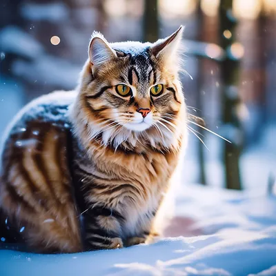 Картинки на тему #кот_зимой - в Шедевруме