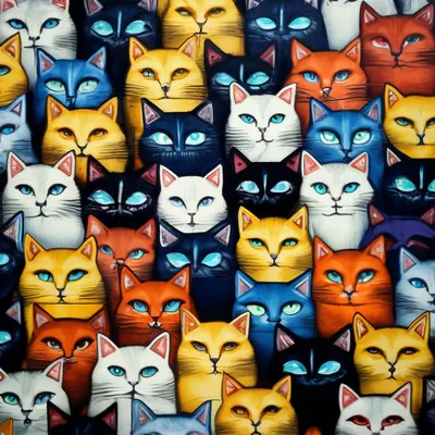 Нарисованные коты от художницы Хизер Меттун | Пикабу
