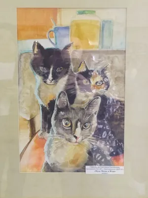 Коты акварели нарисованные рукой Иллюстрация штока - иллюстрации  насчитывающей шерсть, нарисовано: 98715609