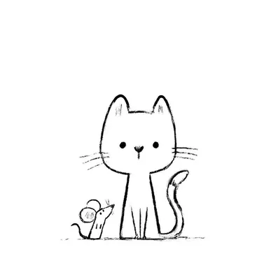 Легкие рисунки котики для начинающих (48 фото) » рисунки для срисовки на  Газ-квас.ком
