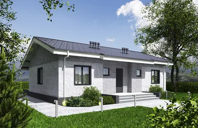 Современный стильный дом с террасой и гаражом. Купить проект 399E